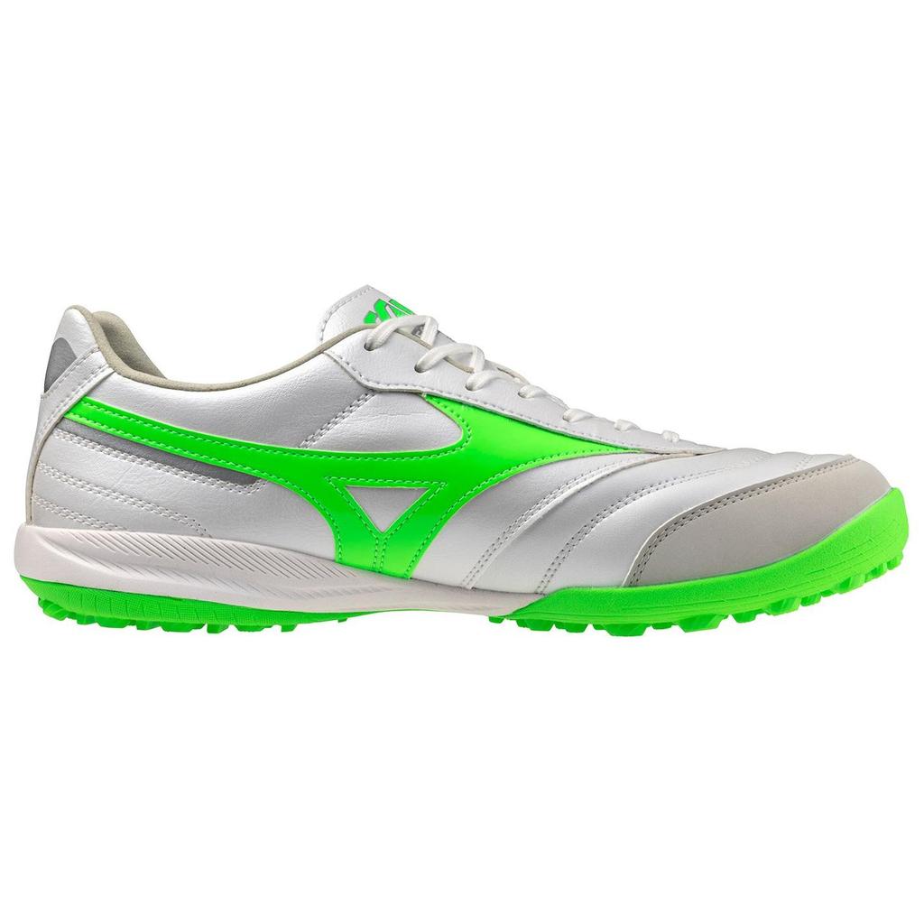 Mizuno Morelia Sala Pro Comfortable TF (Rubber Studs) Non-Slip Durable Soccer Shoes Unisex Soccer Shoes Silver Green Q1GB2513