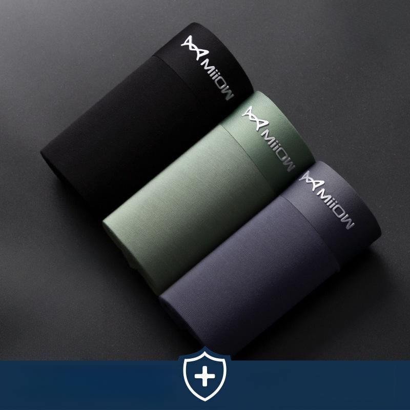 

3 шт. Мужское нижнее белье Мужские трусы с прямым углом Бесшовное нижнее белье из ледяного шелка Дышащее Большого размера Мужские трусы с квадратным углом Боксеры 2XL