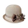 Summer new flower knitted basin hat women's face small curling edge fashion sun hat French sunscreen top hat