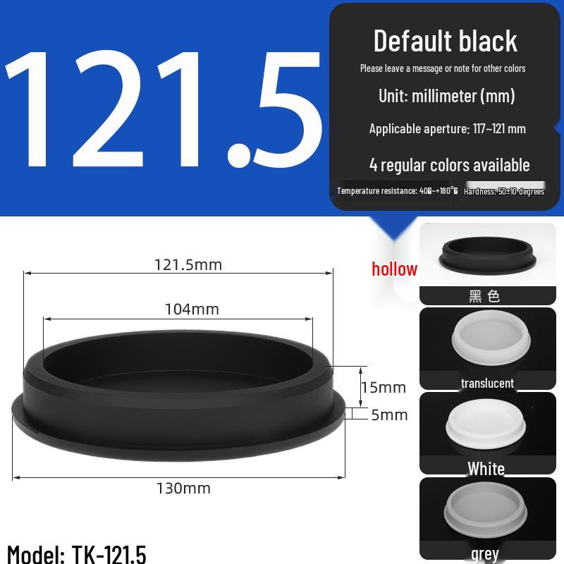 Black High-Temperature Resistant T-Shaped Silicone Stopper - Round Hole Rubber Gasket & Shock-Absorbing Blind Plug