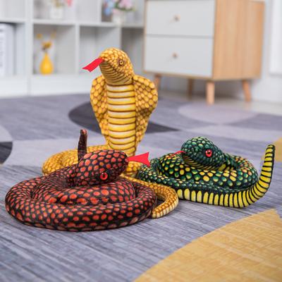 110CM Simulated Python Snake Plush Toy Giant Boa Cobra Long Stuffed Snake Plushie Pillow Children Boys Gift Home Decoration