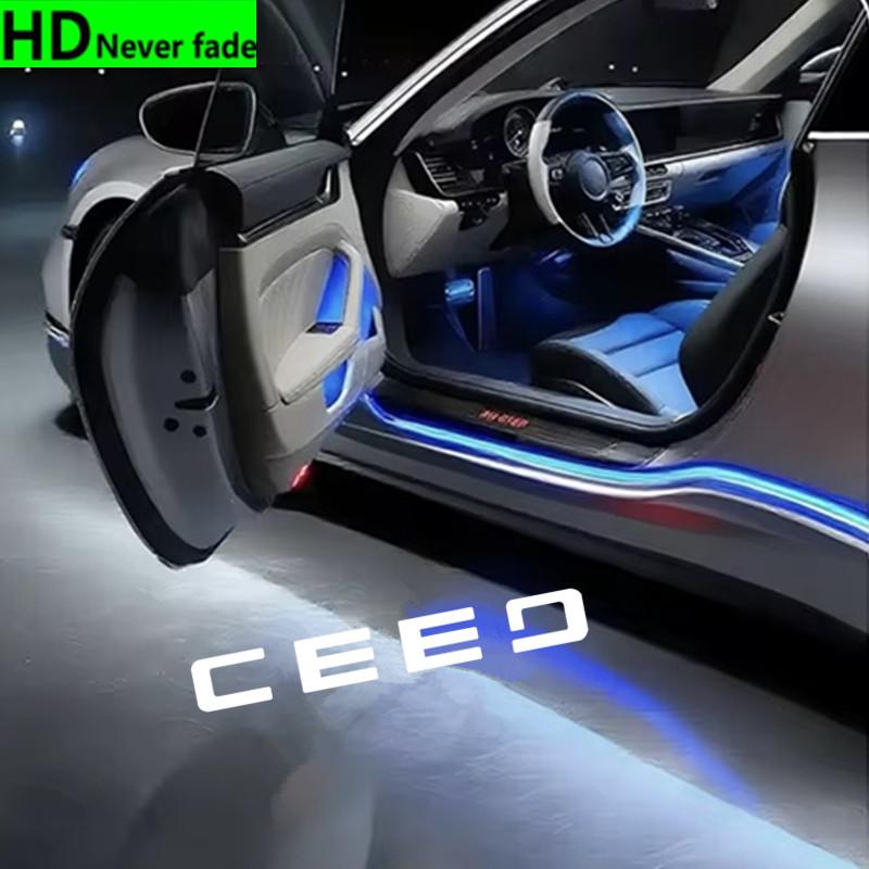 IYWD1 2pcs Car Door Logo Light For KIA SORENTO Ceed Logo K3 K2 K8 K5 K9 GT Line Decorative Lamp Car Accessories