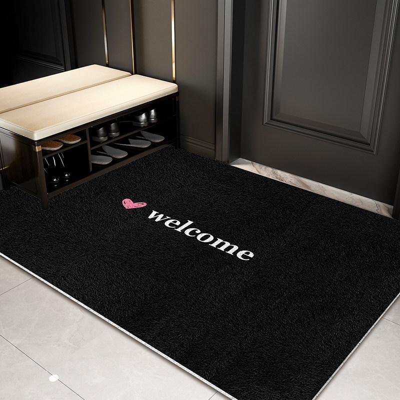 Ins-style Entrance Door Mat Dirt-resistant Wear-resistant Anti-slip Porch Door Mat Toilet Bathroom Drain Pad Living Room Rug