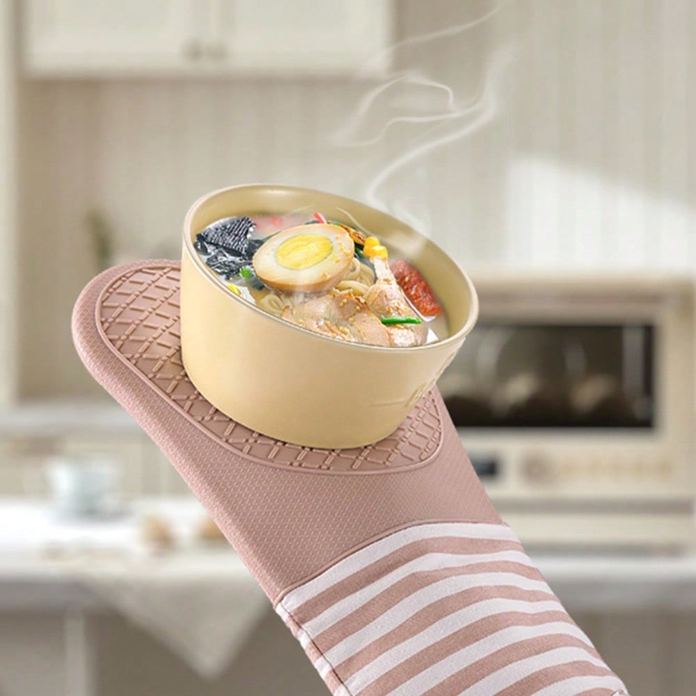 Heat-Proof Gloves Nordic Stripes Insulated Oven Baking Anti-Scalding Kitchen Supplies