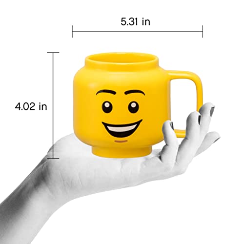 Room Copenhagen LEGO Ceramic Mug, Large, Happy Boy, Bright Yellow, 41460806