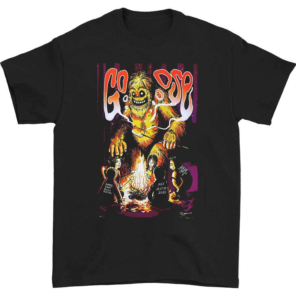 NEW Goose band poster T-shirt black Cotton Unisexs Tee M