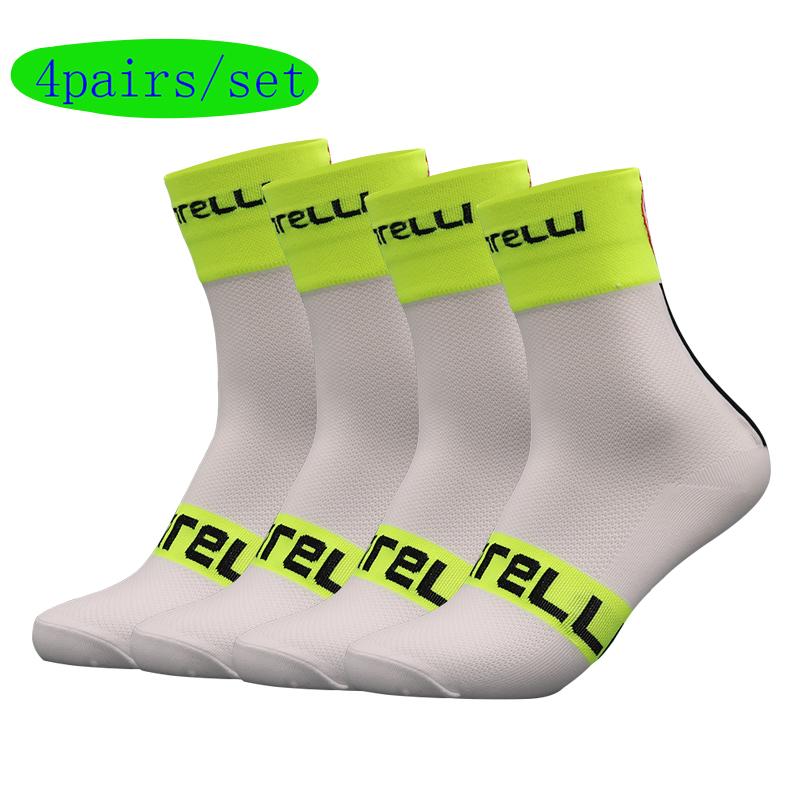 Cycling Socks Men 4 Pairs/set Biking Socks Women Sport Sweat Absorbing Breathable Football Soccer Compression Socks
