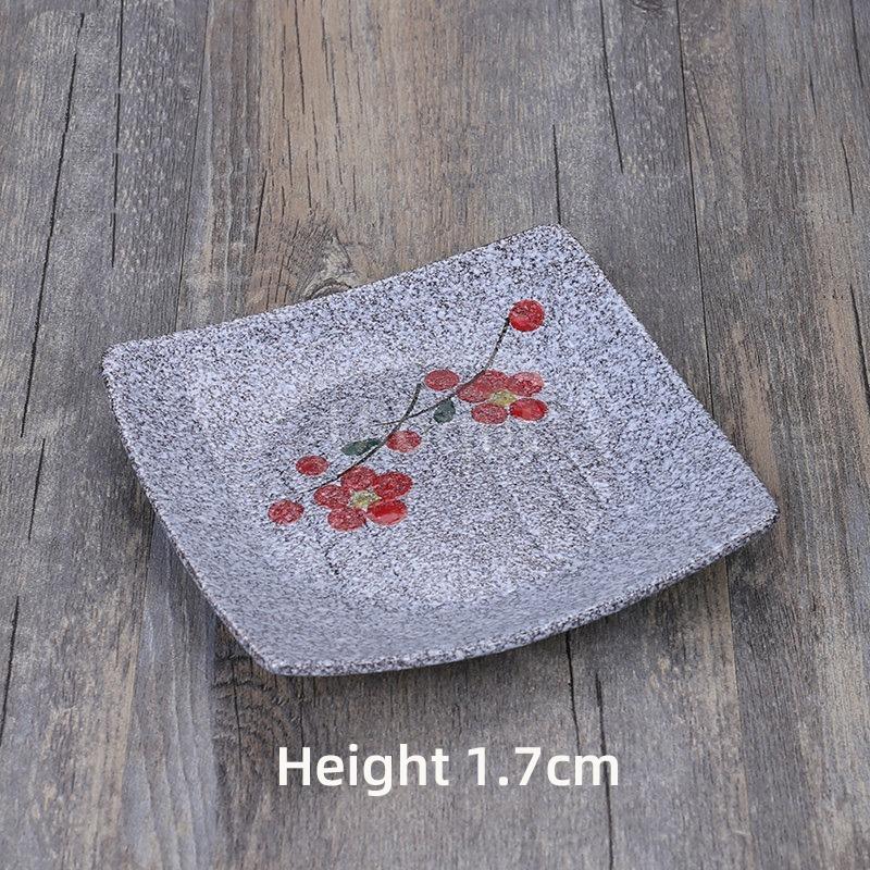 Japanese Ceramic Square tray Dining Food Plate Creative Coarse Ceramic Tableware Snack Dessert Sushi Dishes pasta plate sets