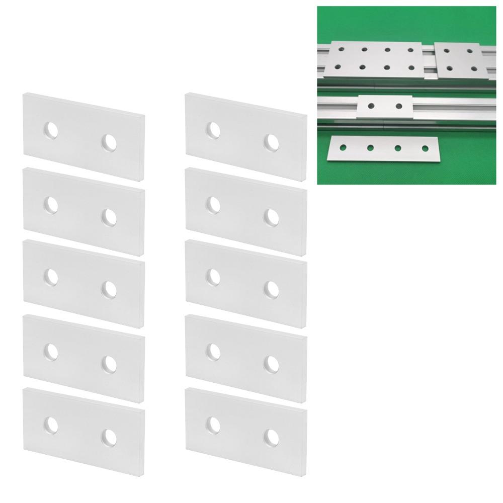 10Pcs Aluminum Joining Plate 2 Hole 3030 Aluminum Flat Connecting Plate Reinforcement Plate Flat Vertical Connection Tool