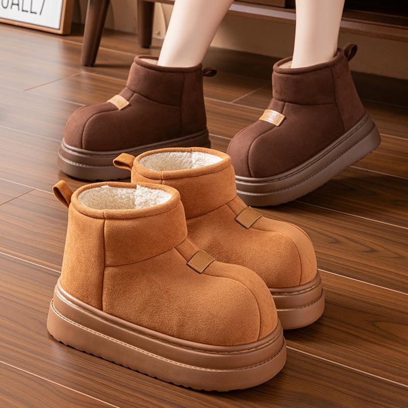 thick-soled snow boots women's non-slip velvet thickened short boots, winter new heightening warm cotton shoes for outdoor wear