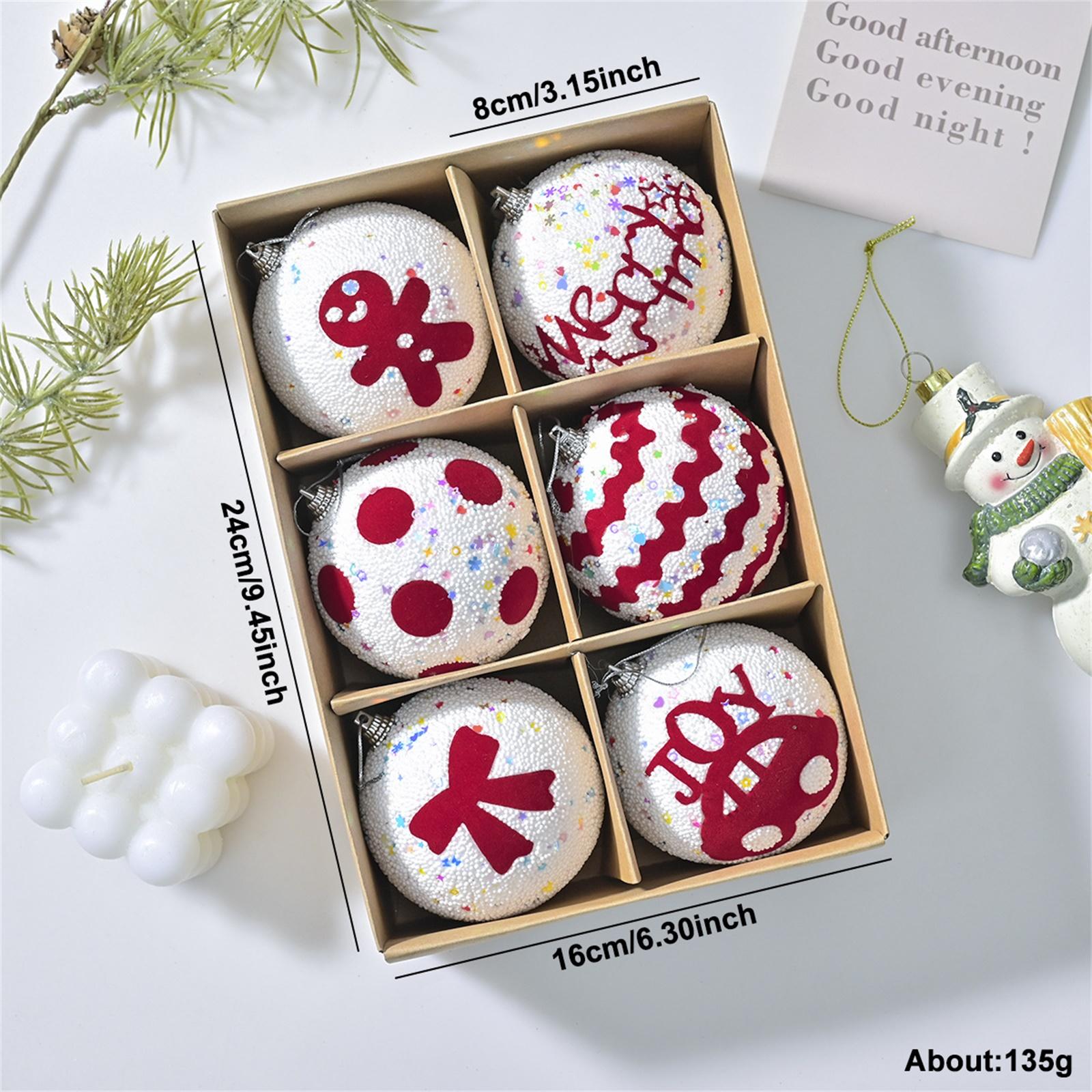 

Christmas Cartoon Foam Candy Decoration Christmas Ball Pendant Macaron Colorful Sequins Christmas Tree Decoration Ball One Size