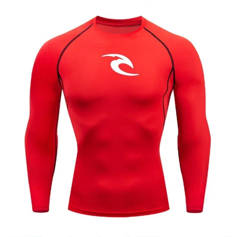 Men's Boxing Training Bottoming Long-sleeved Compression Shirt Outdoor Running Breathable Quick-drying Elastic T-shirt S-3XL