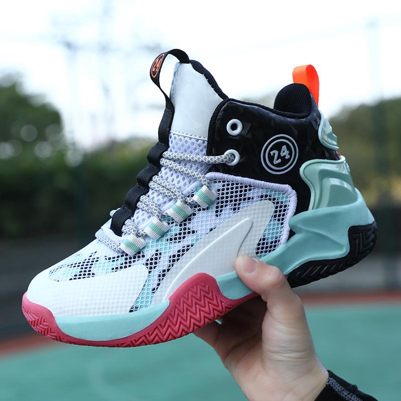 Boys Shoes Summer 2025 New Mesh Children's Basketball Shoes Medium and Older Boys School Sports Shoes
