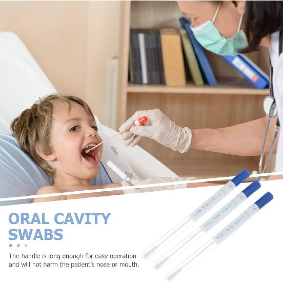 Healifty 50 Sets Nasopharyngeal Nylon Tipped Specimen Flocked Swabs with Tubes Lid Lable Nasal Swab Sterile Nylon Flocking Tip Flocked Swab (Red Blue