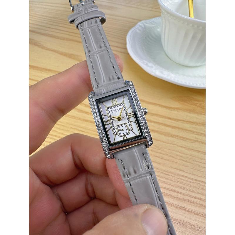 Top Marke Uhr Mode Diamant Außenring Damen Quarzuhren Mode Lederarmband Armbanduhr Montre Femme Dropshipping