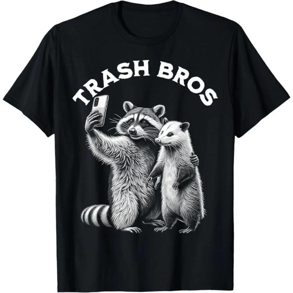 Opossum Waschbär Trash Bros Selfie Lustiges Meme Possum Grafik T-Shirt Grafik Top