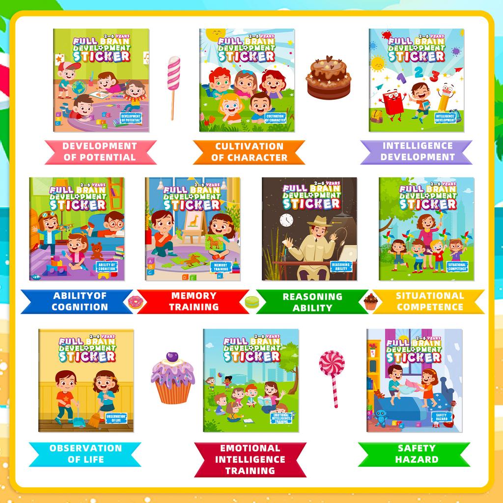 20 Volumes Children'S Whole Brain Development Thinking Training Sticker Books Children'S Enlightenment Essential Toys Sticker Books