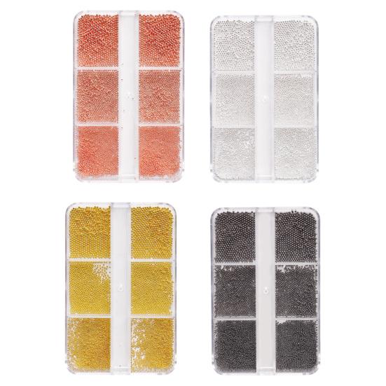 1 Kutu Tırnak Havyarı Boncuk Karışık Boyut Manikür Aksesuarları Nefis Sanat Mini Çelik Malzemeleri