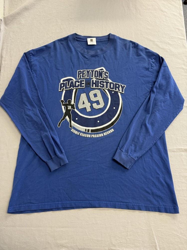 Vintage Peyton Manning LS Tshirt 2004 Record Breaking Season Unisex T-Shirt XXL
