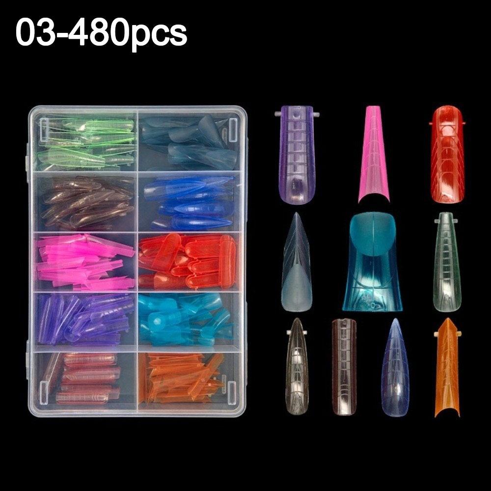 Ultradünne Dual-Form-Nägel Farbige Nagelspitzen Sandwich-Nagelformen für den professionellen Gebrauch in Nagelstudios