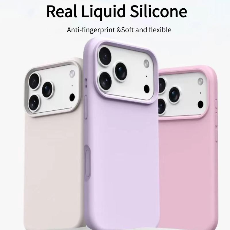 Original Premium Skin Feel Liquid Silicone Phone Case for IPhone 17 Pro Max 17E Air 16 15 14 13 Pro Anti-drop Protect Slim Cover