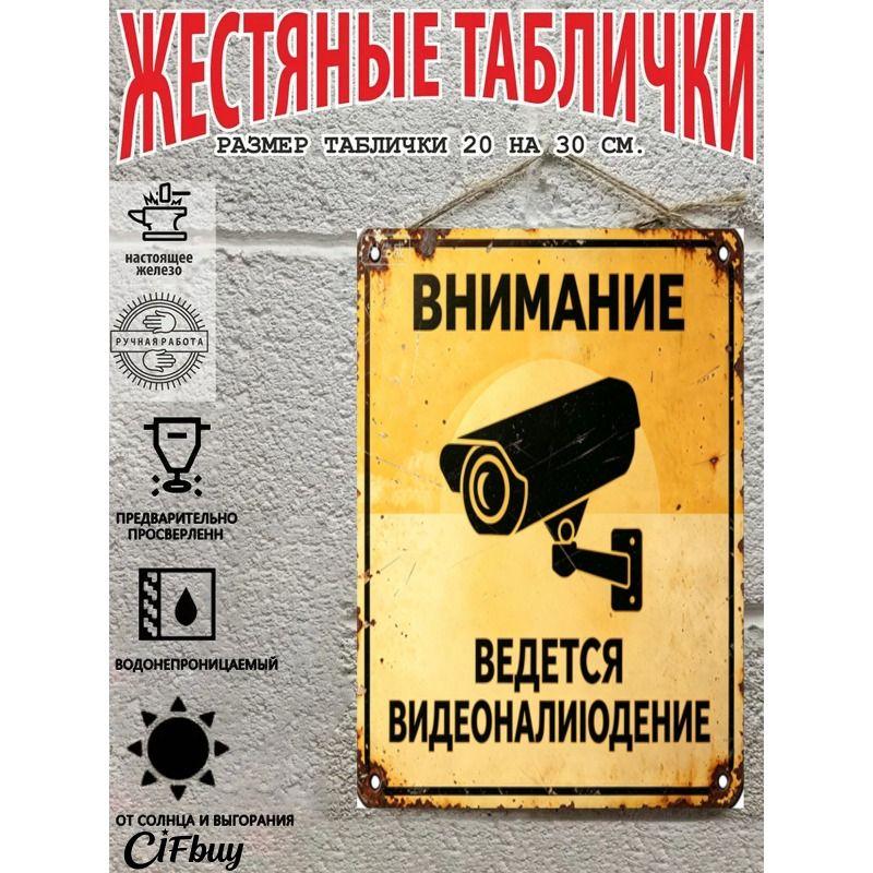 Metal Warning Sign Poster for Country House Decor, 20x30cm