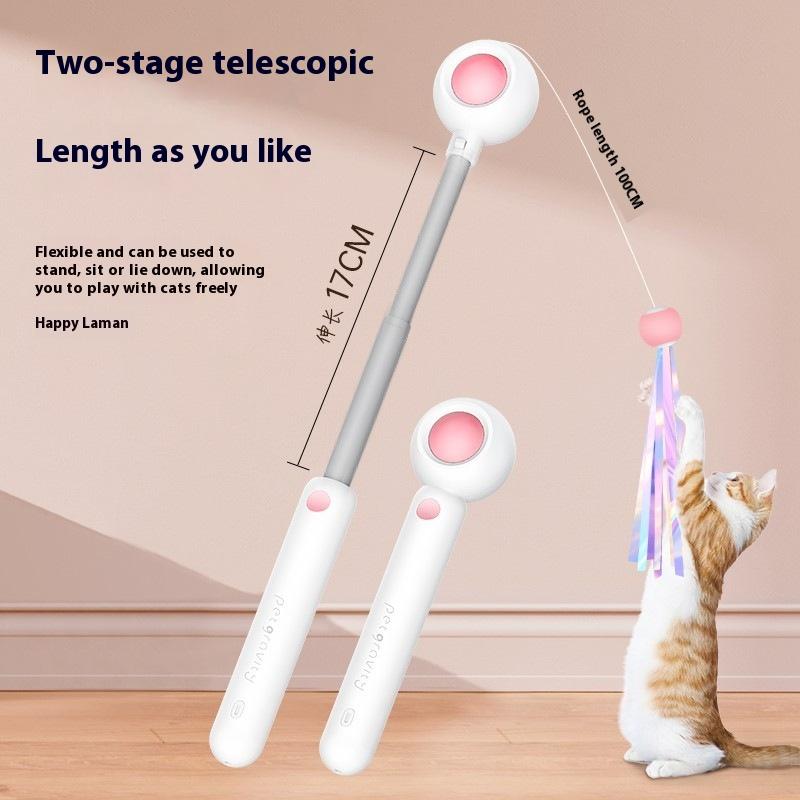 1/3Pcs Laser Small Bell Cat Feather Wand Cat Teaser Stick Telescopic Stick Fun Indoor Play And Exercise Cat Pet Interactive Toy