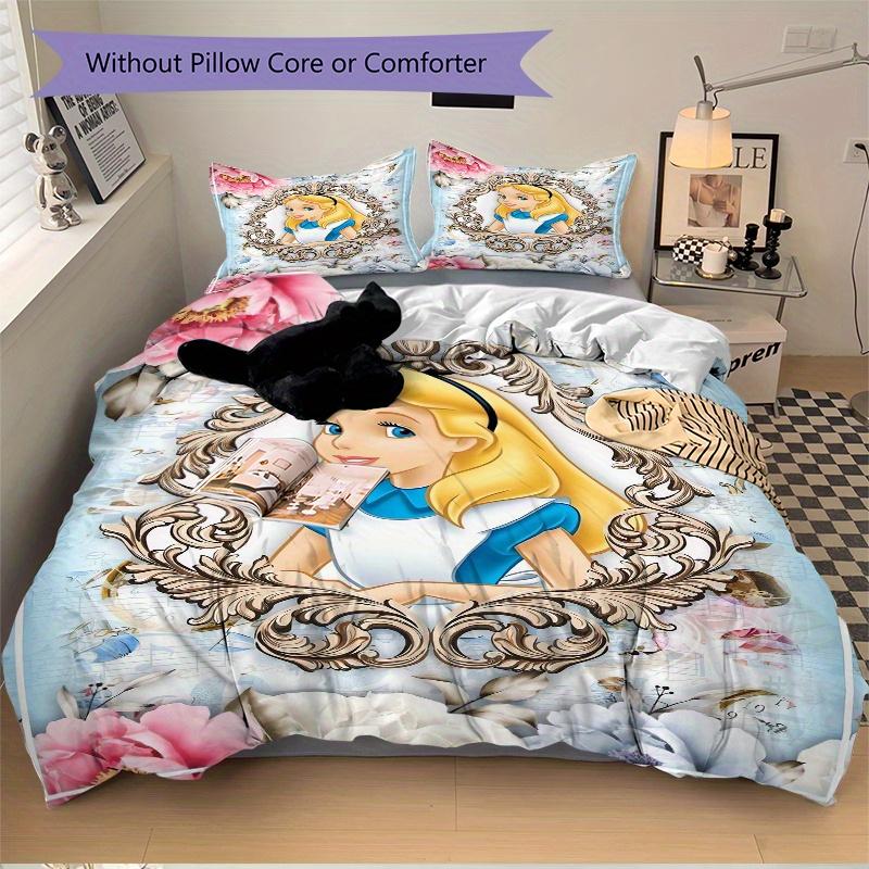 3pcs Princess Alice In Wonderland Bedding Set Includes 1 Quilt Cover and 2 Pillowcases, Comfortable B071