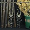 Bohemian Crystal Tassel Earrings - Ethnic Style, Slim Face, Exaggerated Design for Travel