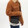 Coach Sullivan 20 Star Embroidery Classic Monogram Leather And Fabric Messenger Bag Women Bags Charcoal-Gray Black CO930-SVPHT