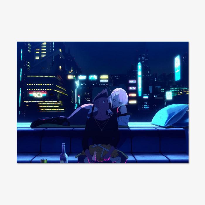 Cyberpunk Edgerunners Anime Tapestry Polyester Wall Hanging Cyberpunk Aesthetic Decor for Bedroom Gaming Room Dorm