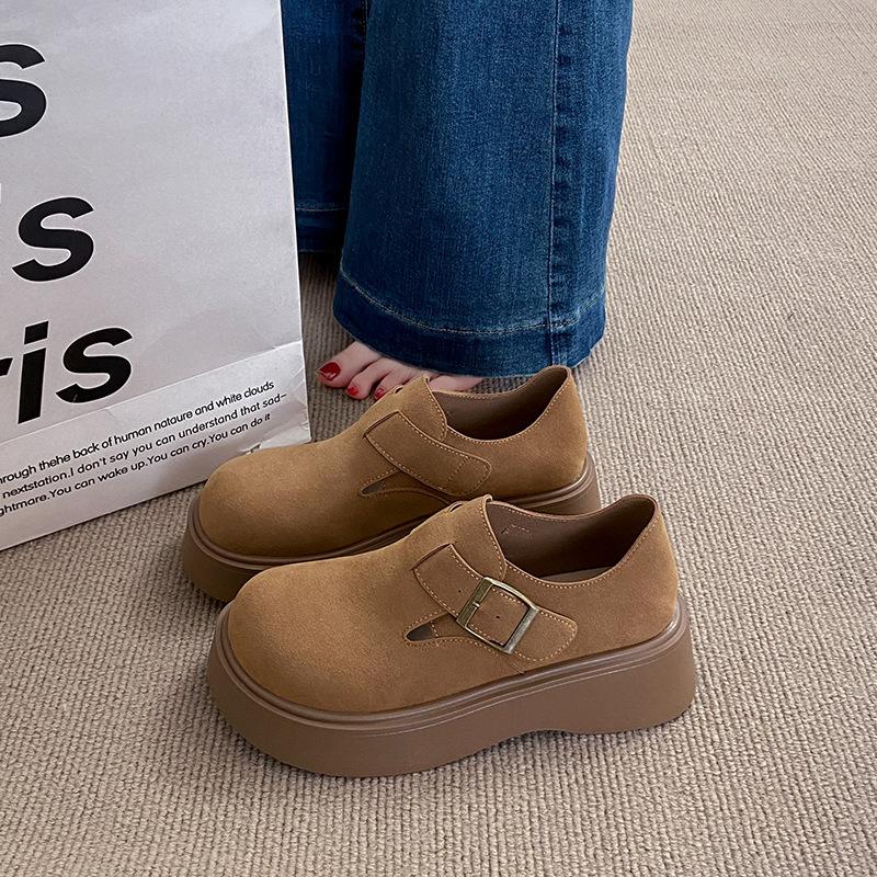 

Женские кожаные 2 новые осенние маленькие мужские повседневные туфли на платформе на одну ногу 35 малиновый