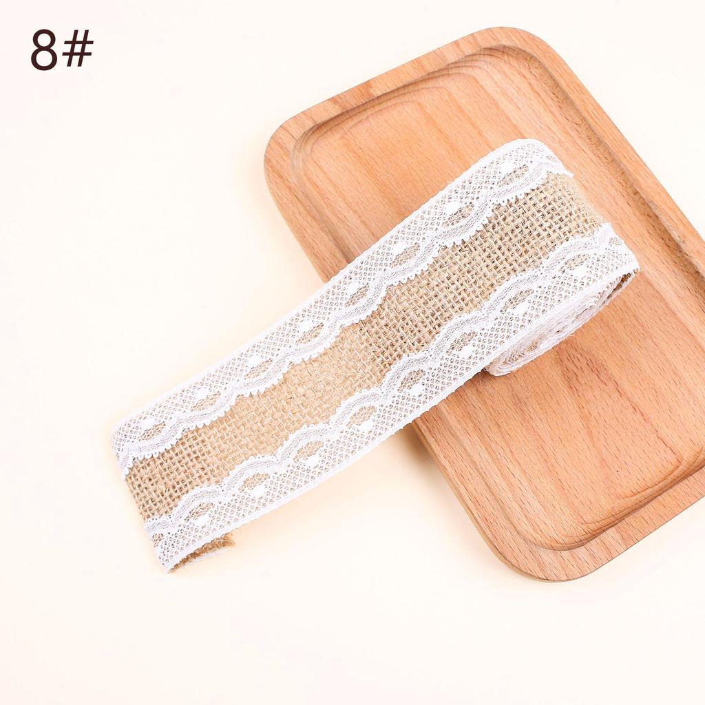 Burlap Roll with Lace Edge for DIY Christmas and Wedding Crafts, Jute Twine Ribbon