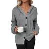 Mao Mao Yu Women's Hooded Solid Color Knit Cardigan - 2023 Autumn/Winter Collection