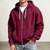 Men's Full Zip Hoodie Drop Shoulder Sleeves, Casual Long Sleeve Sweatshirt for Everyday Wear