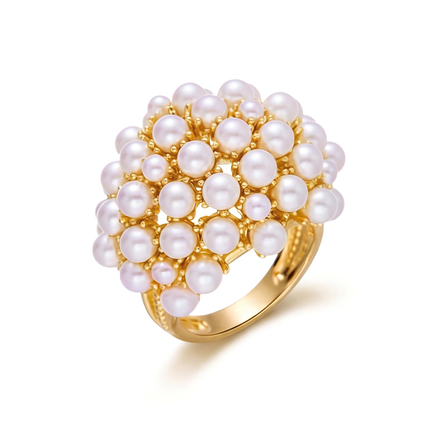 

Elegant Vintage Clustered Pearl Ring For Women Hollow Dome Design Imitation Pearl Finger Rings Wedding Banquet Luxury Jewelry 6