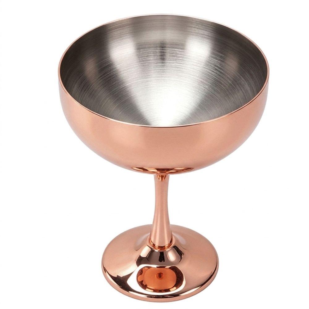 Shatterproof Martini Glass Plated Copper Wine Goblet Stainless Steel Cocktail Glass Parties