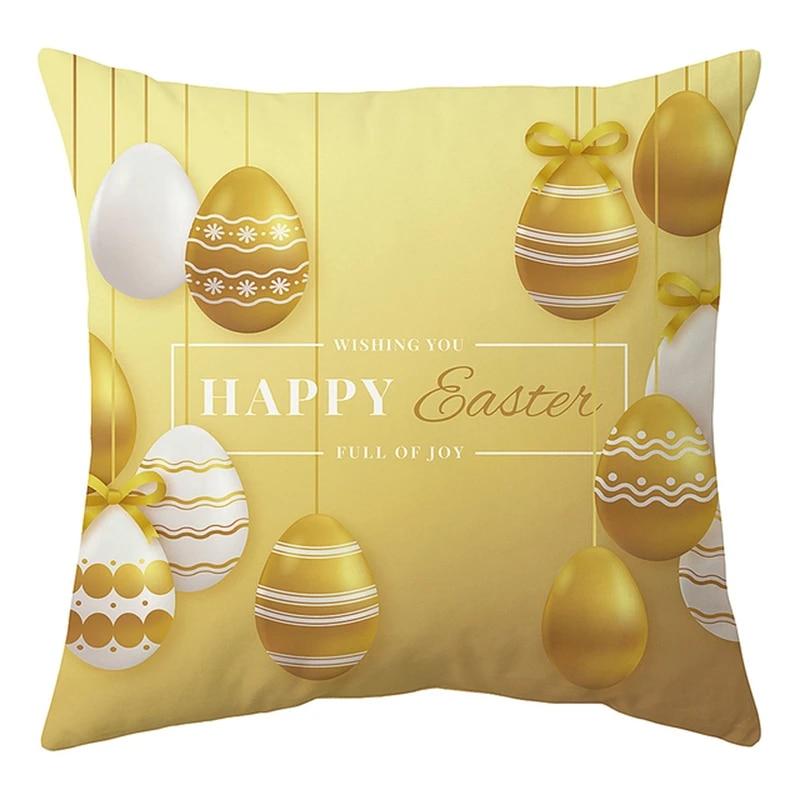 Happy Easter Decoration For Home  Rabbit Eggs Pillowcase Bunny   Supplies Party Favor Gifts 45*45cm
