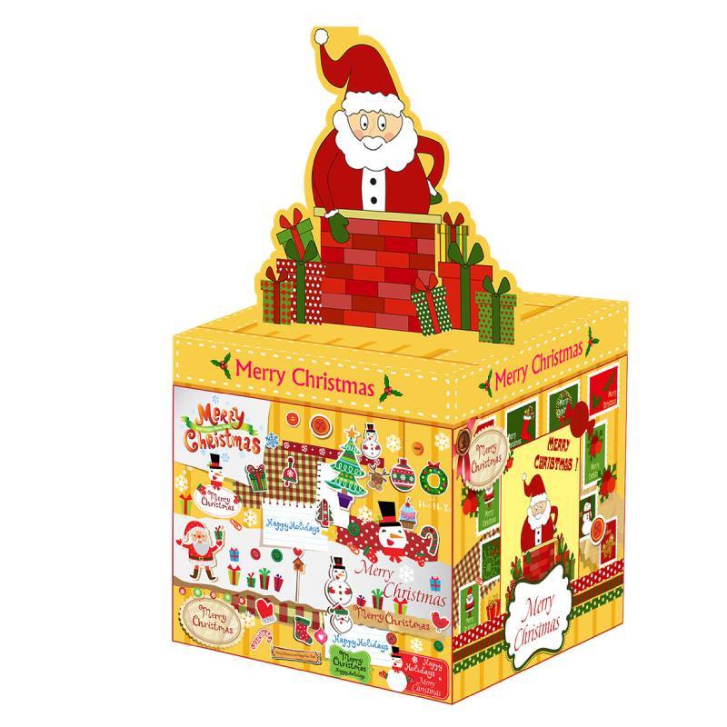 

Yellow Santa Gift Container With Coin Slot For Christmas Festivities And Party Decorations