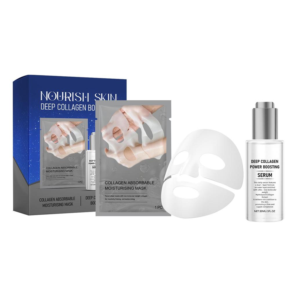 Collagen Set Firming And Moisturizing Care Set Enhancing Elasticity Moisturizing Collagen Mask Face Serum,30ML