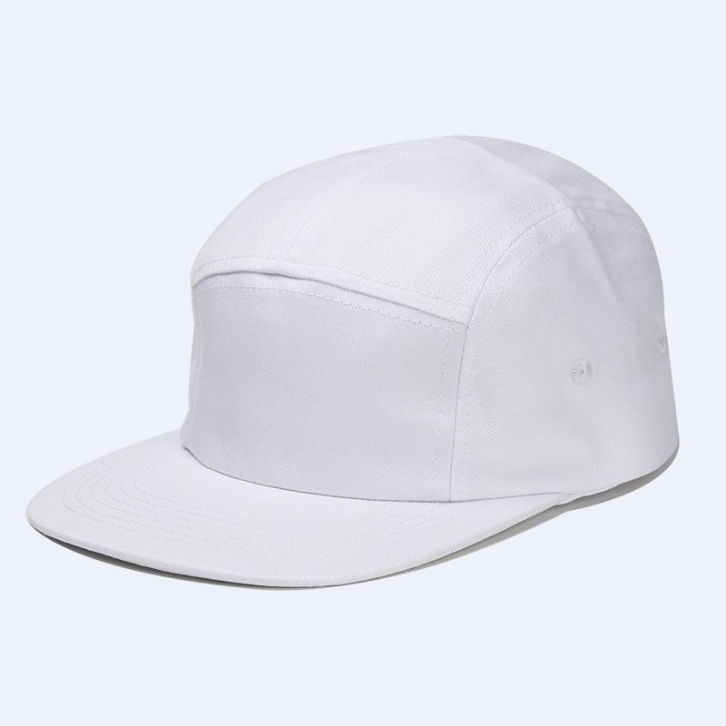 Cotton 5-Panel Flat Brim Baseball Cap, Unisex Aviator Skateboard Camping Hat, Street Hip Hop Headwear
