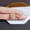 Full Diamond Design Stud Earrings Women'S Exquisite Small Earrings Women'S French Romantic Fairy Earrings