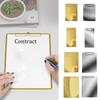 Gold/Silver Test Paper Storage Folder Stainless Steel Writing Clipboard  Restaurant
