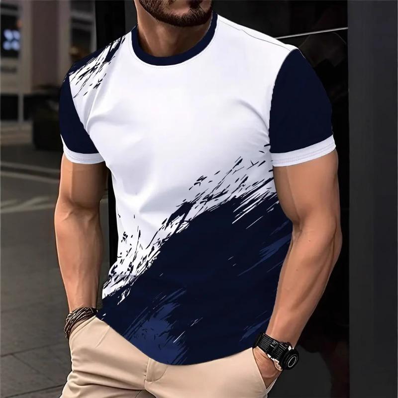 Herren-T-Shirt mit 3D-Druck, Kurzarm, Sommer-Street-Fashion, Freizeit-T-Shirt, Oversized-Kleidung