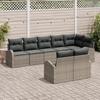 VidaXL Ensemble de canapé de jardin 8 pièces avec coussins gris en poly rotin 3346089