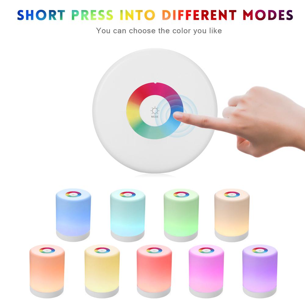 Wiederaufladbare intelligente LED-Nachtlicht mit Touch-Steuerung, Induktionsdimmer, intelligente tragbare Nachttischlampe, dimmbarer RGB-Farbwechsel