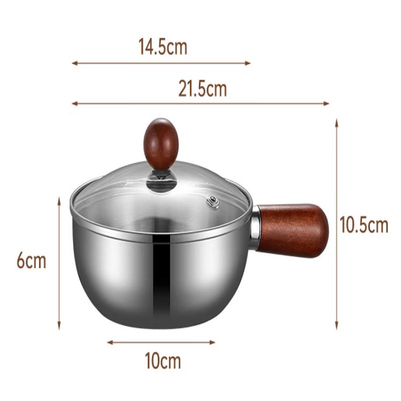 ZISIZ 14cm Stainless Steel Milk Pot