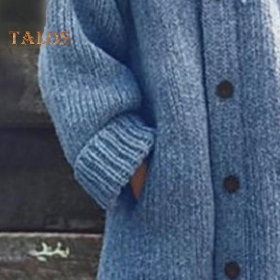 Damen Pullovermantel mit Kapuze, Kordelzug, langen Ärmeln, einreihig, Strickmantel, einfarbig, mittellang, Strick-Oberbekleidung