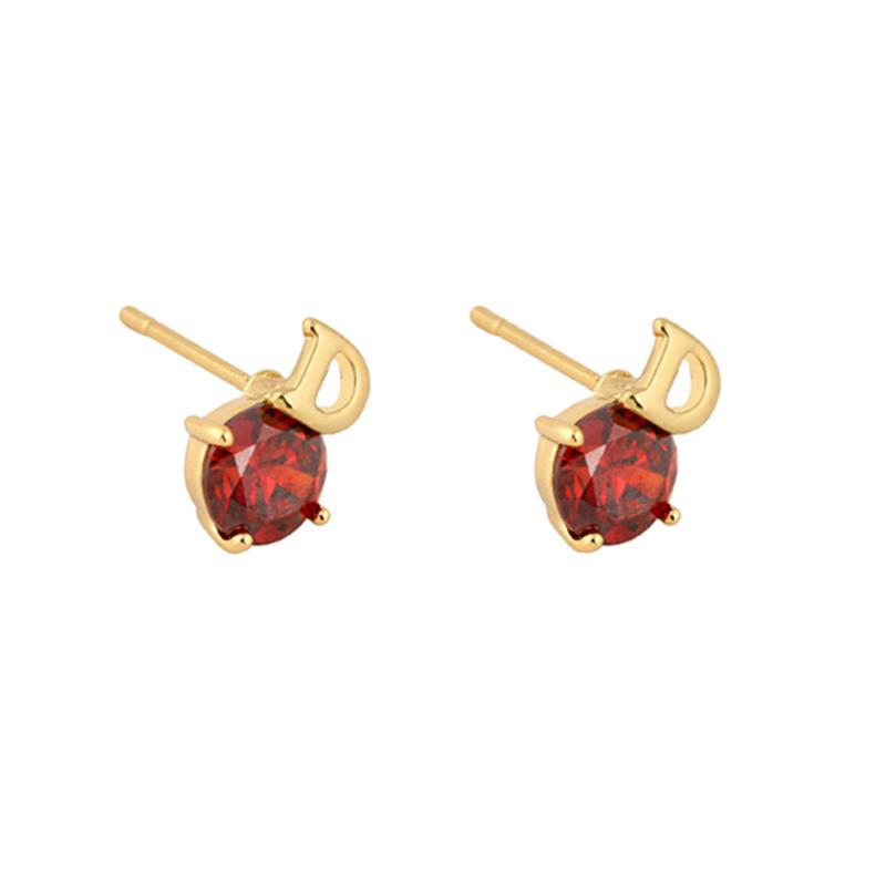 Par 4mm Acero Inoxidable Piedra redonda Aretes zarcillos de diamantes de imitación de cristal