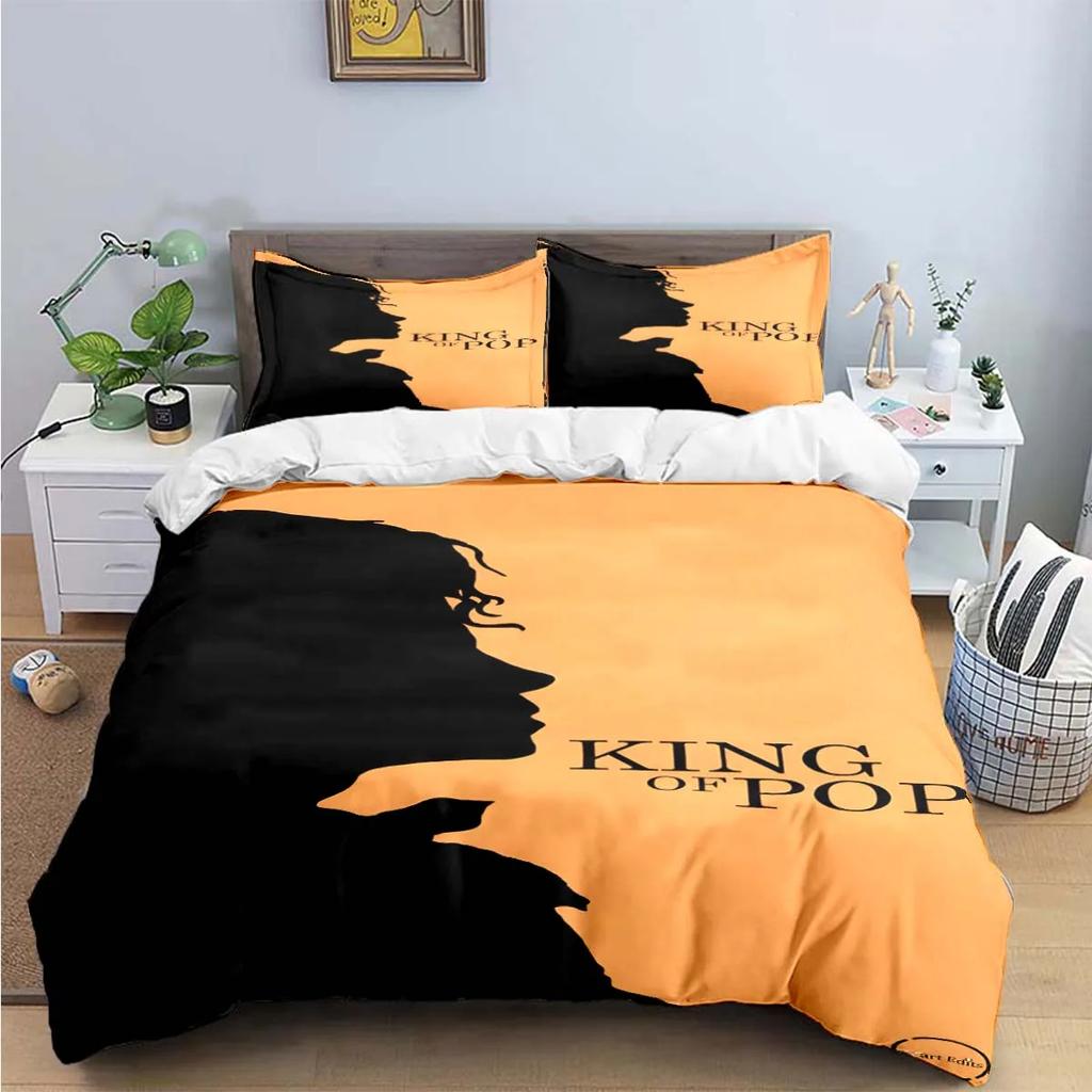 Michael Jackson Bedding Set Singer 3D Digital Printing Musical Genius Bed Linen Suitable for Bedroom King of Pop Duvet Cover Set